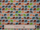 Printed Cotton Poplin Fabric - Elephants on Parade