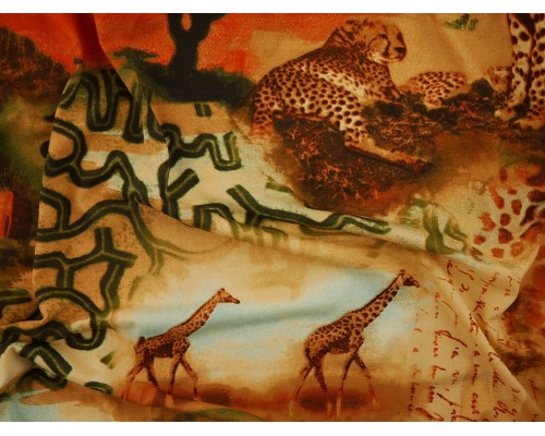 Printed Viscose Jersey Fabric - Safari