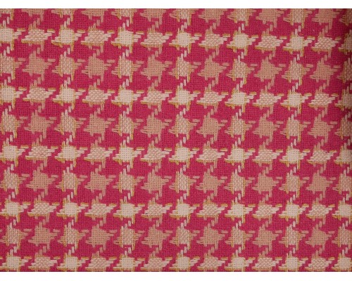 Woven Jacquard Fabric - Pink Houndstooth