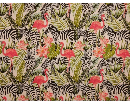 Printed Cotton Poplin Fabric -  Jungle