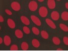 Printed Chiffon Fabric - Cerise Spot on Black