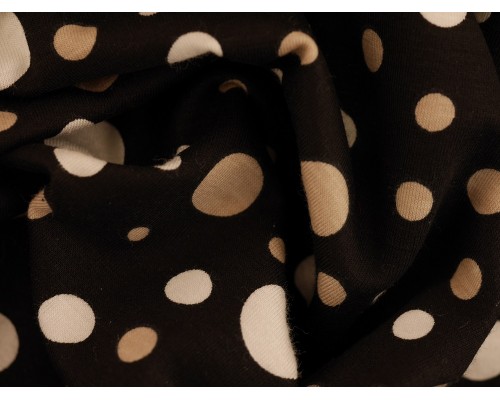 Printed Viscose Jersey Fabric - Polka Dotty