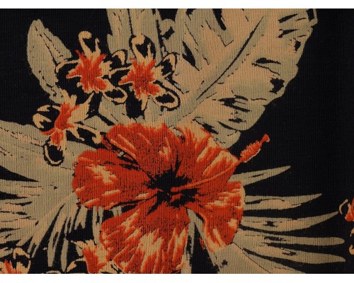 Printed Viscose Jersey Fabric - Deep Ocean Orchid