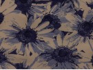 Printed Viscose Jersey Fabric - Blue Daisy