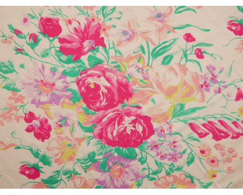 Printed Viscose Jersey Fabric - Pink Bouquet