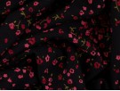 Printed Viscose Jersey Fabric - Pink Flowers on Navy