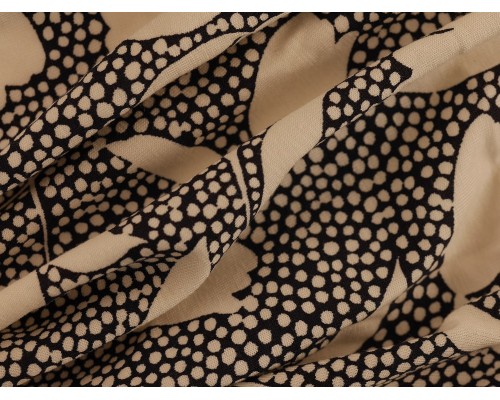 Printed Viscose Jersey Fabric - White Leaves