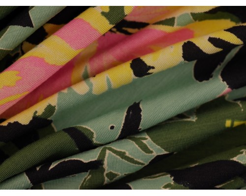 Printed Viscose Jersey Fabric - Colour Splash Floral