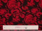 Printed Viscose Jersey Fabric - Red Flowers