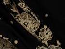 Printed Viscose Jersey Fabric - Cream Mirror Border on Black