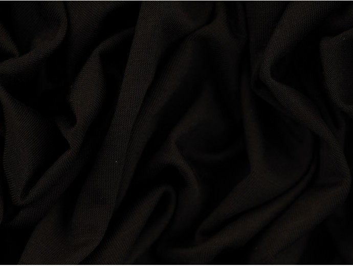 Organic Interlock Jersey Fabric - Black