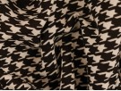 Printed Viscose Jersey Fabric - Black and White Dogtooth