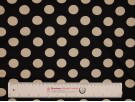 Printed Viscose Jersey Fabric - Large Cream Spot on Black