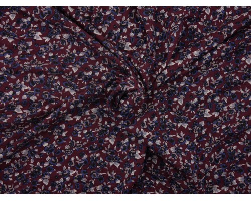 Printed Viscose Jersey Fabric - Ditsy Plum Floral Print