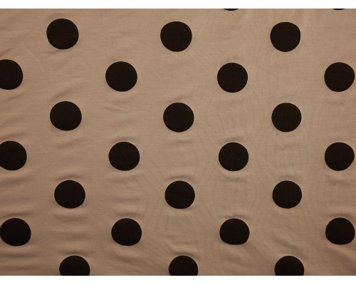 Printed Viscose Jersey Fabric - Large Black Spot on Silver