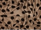 Printed Viscose Jersey Fabric - Large Black Spot on Silver
