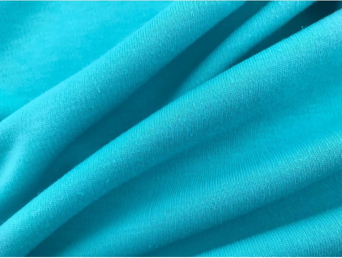 Organic Interlock Jersey Fabric - Turquoise