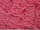 Single Jersey Stripe Fabric - Cerise / White