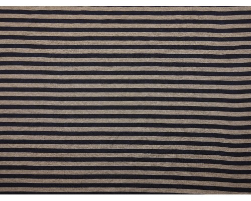 Single Jersey Stripe Fabric - Navy / Grey