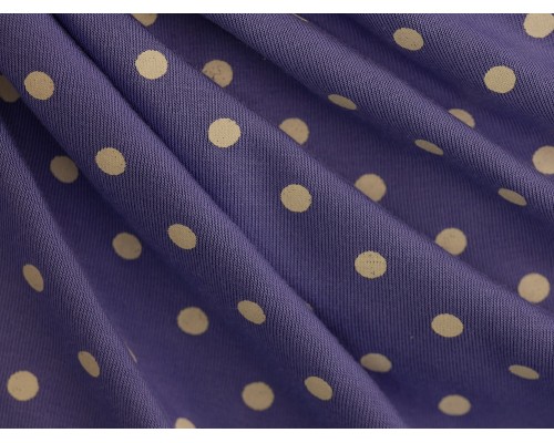 Single Jersey Printed Fabric - Cream Spot on Periwinkle
