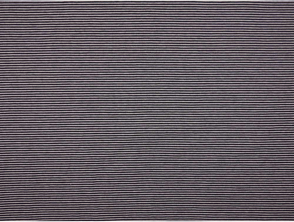 Single Jersey Fine Stripe Fabric - Black / White