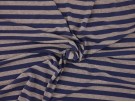 Single Jersey Stripe Fabric - Indigo / Marl Grey