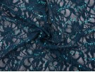 Sequined Lace Fabric - Teal