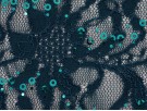 Sequined Lace Fabric - Teal