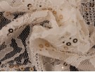 Sequined Lace Fabric - Cream