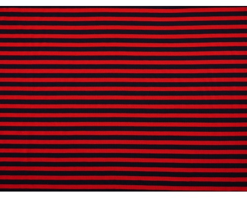 Single Jersey Stripe Fabric - Red / Navy