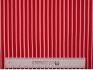 Single Jersey Stripe Fabric - Tomato / White